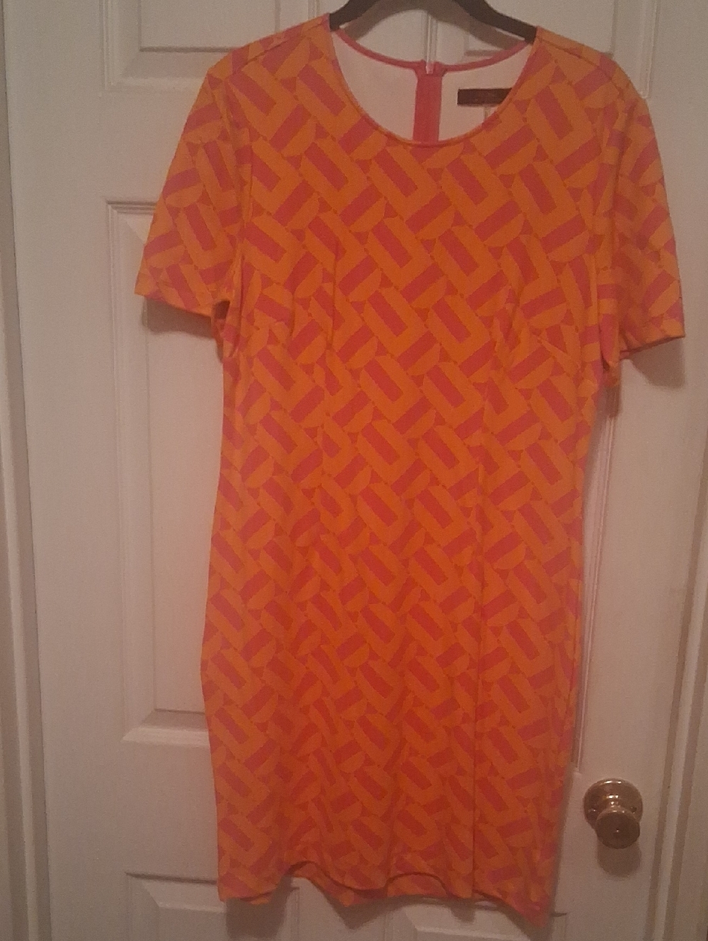 Trina Turk Orange & Pink Geometric Mini Dress L